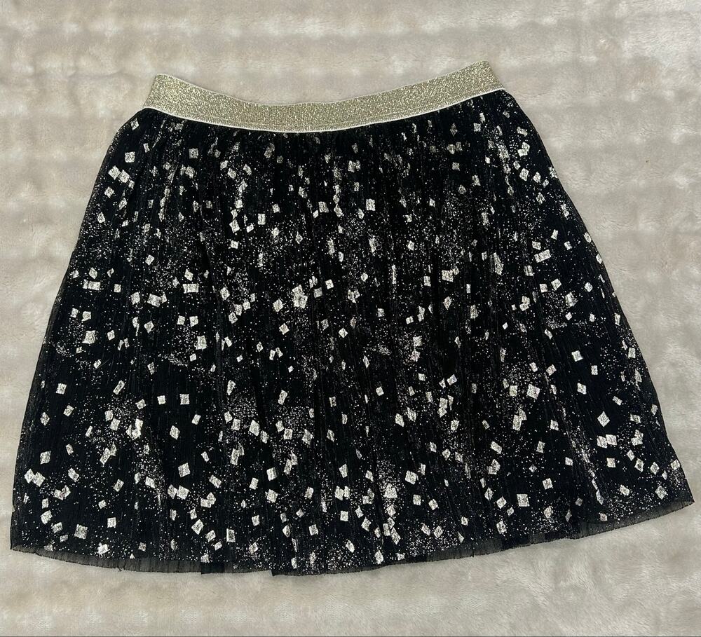 Crewcuts black skirt with gold glittery accent size L 1